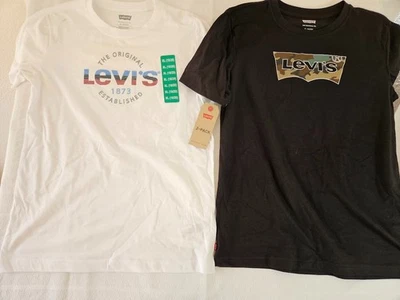 Paquete de 2 camisetas Levi's para niños talla XL (18/20) rojas/grises o blancas/negras nuevas con etiquetas Foto 1 de 2