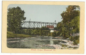 Woodstock VT Middle Bridge Vintage Postcard - Picture 1 of 2
