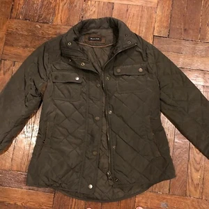 Massimo Dutti Poly Quilted And Suede Khaki Jacket - Picture 1 of 12
