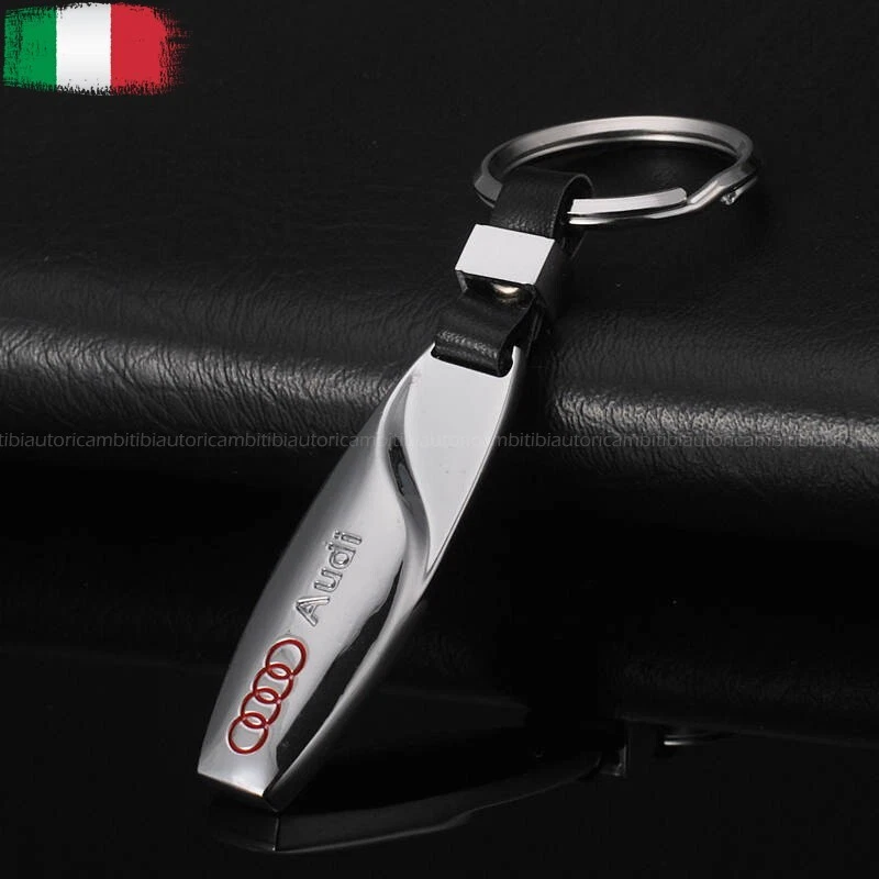 PORTA CHIAVI PORTACHIAVI AUDI LOGO STEMMA FREGIO EMBLEMA REGALO PENDENTE