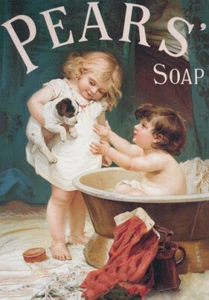 PEARS SOAP * PUPPY LOVE LARGE A3 SIZE QUALITY CANVAS ART PRINT - Picture 1 of 1