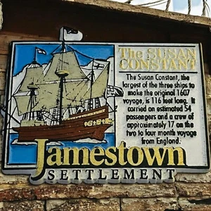 Vtg Jamestown Settlement The Susan Constant Ship Rubber Fridge Magnet - Picture 1 of 4