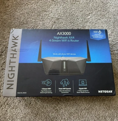 Netgear Nighthawk AX4 AX3000 Wi-Fi 6 Router 2.4/5GHz (RAX35-100NAS) - Image 1 of 4