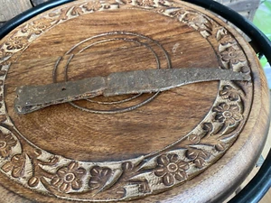 Cuchillo de daga de hierro rústico antiguo forjado a mano del norte de la India de 1800 Qatar - Imagen 1 de 7