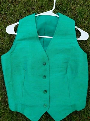 Chaleco sillín lino verde talla 14 Foto 1 de 2