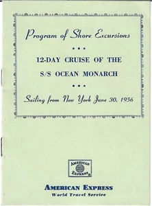 Ocean Monarch 1956 crucero excursiones en tierra crucero de 12 días Canadá y Bermudas - Imagen 1 de 9