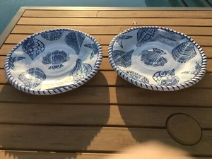 2er Set Tommy Bahama Melamin Muscheln, blau, neu - Bild 1 von 3