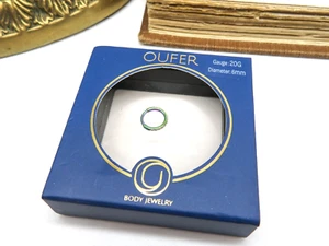 Oufer Rainbow Stainless Steel Rhinestone 20 Gauge 6mm Nose Ring K78 - Picture 1 of 2