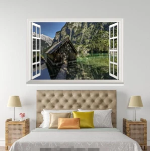 3D Wasserhaus 0127 offene Fenster Wandbild Wandbild Wanddruck AJ Jenny - Bild 1 von 2