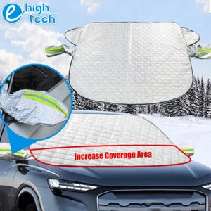 Magnetic Car Windshield Snow Cover Mirror Reflective Covers Ice Frost Dust Guard - Picture 1 of 10