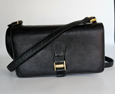 Винтажная кожаная черная сумочка через плечо St. Johns Bay с несколькими отделениями - Изображение 1 из 4