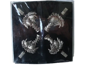 Pewter Tablecloth Weights Decorative Functional Touch of Class Clip Palm Trees - Picture 1 of 4