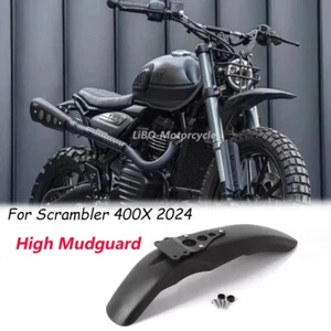 For Scrambler 400X 400 X 2024 Front High Mudguard Fender Plastic Cover Black Kit - Picture 1 of 9