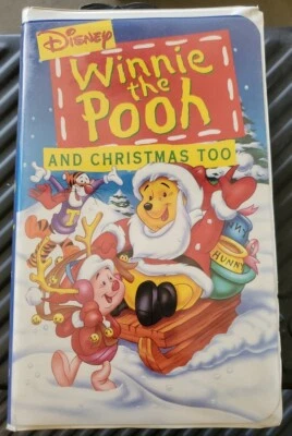 Disney Winnie the Pooh and Christmas Too (VHS, 1997) Good Condition  - Image 1 of 4