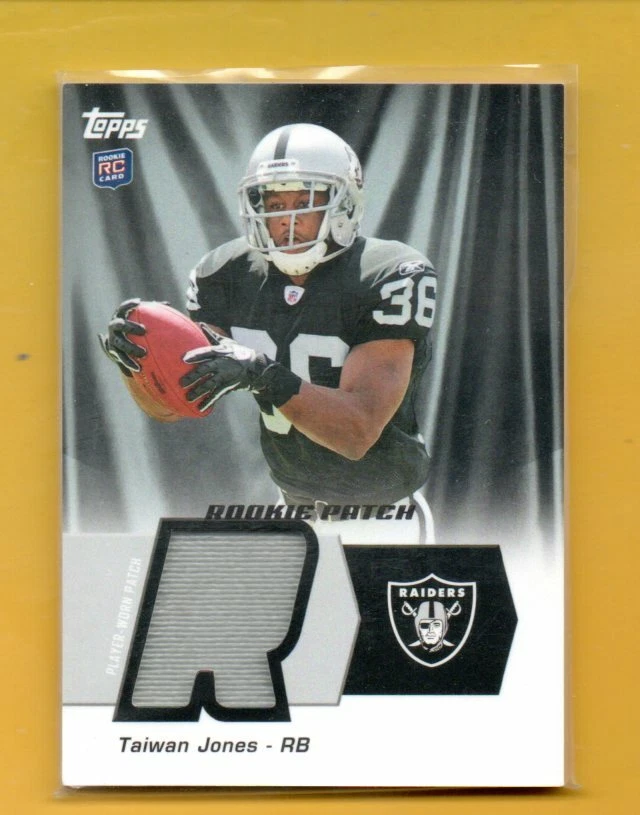 D24334 2011 Topps Rookie Patch #HRPTJ Taiwan Jones RAIDERS  - Image 1 of 1
