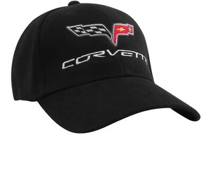C6 Corvette schwarz gebürstete Baumwolle Köpermütze - Bild 1 von 2