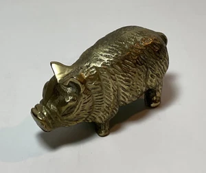 Vintage Brass Pig Figurine Paperweight Farm Animal 3” Long 1.5” Tall 4.5 oz - Picture 1 of 5