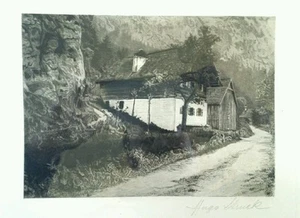 Sign. Hugo Struck 1860 Weimar Wien Königsberg Radierung hinter Glas - Bild 1 von 4