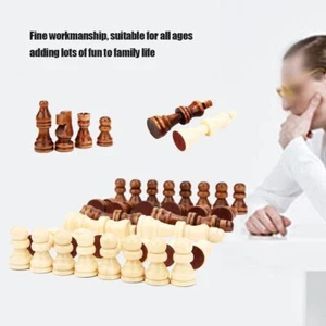 32PCS Wooden International Chess Game Set Wood Pieces Without Chessboard Gift - Picture 1 of 12