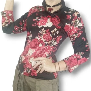 Blusa Geisha Chain Reaction Damas M Top Rosa Floral Nueva con Etiquetas Deadstock Vintage Y2K - Imagen 1 de 8