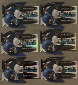 LOTTO RIFRATTORE BOWMAN CHROME MOOKIE BETTS/SANCHEZ ROOKIE DUALING FUSTELLATO 2014 (6) - Foto 1 di 2