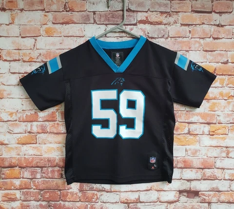 🔥 Carolina Panthers #59 Luke Kuechly NFL Football Jersey Child Size 7 L Cover