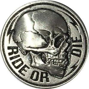 Skull side Ride Or Die Jacket vest Hat Biker PIN - 1.5 inch - Picture 1 of 1