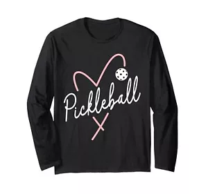 Valentine's Day Pickleball Heart Funny Heart Shape Women Long Sleeve T-Shirt - Picture 1 of 1