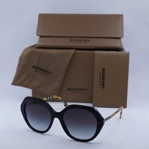 New BURBERRY BE4375 38538G Black/Grey Gradient 55-18-140 Sunglasses - Picture 1 of 6