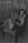 Gladys Slip In Black Nylon Stockings And Lingerie Pose - Photograph 10