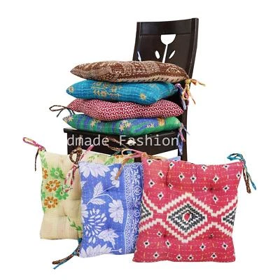 Vintage Kantha handmade Soft chair seat pad dining bed room garden kitchen mat - Image 1 of 4