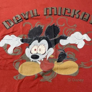 Camiseta Disney Mickey Mouse RUNAWAY BRAIN Vintage Roja Talla M Rara - Imagen 1 de 4
