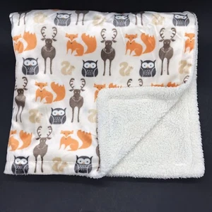 Hudson Baby Blanket Fox Moose Owl Woodland Animals HB Sherpa - Picture 1 of 3