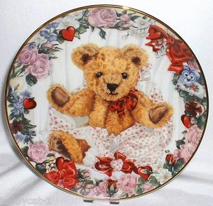 Franklin Mint Sammelteller ~ A VALENTINE FOR TEDDY ~ von Sarah Bengry - Picture 1 of 2