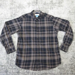 Camisa Columbia Para Hombre Grande Gris A Cuadros Manga Larga Informal Exterior Adulto Bolsillo - Imagen 1 de 12