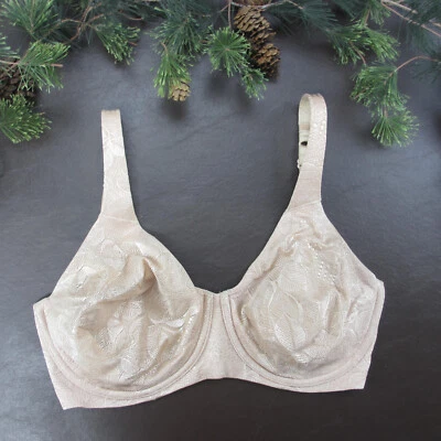 Sujetador Bali Talla 34DD Dorado Encaje Con Aros Cierre Ajustable Espalda Foto 1 de 4