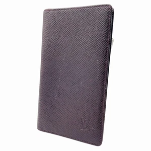Auténtico estuche para tarjetas Louis Vuitton Agenda Poche Taiga púrpura con cubierta para billetes - Imagen 1 de 14