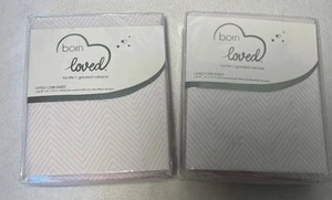 Born Loved Fitted Crib Sheet 100% Micro Fiber 28"x52" Pink- Set Of 2 - Picture 1 of 8