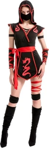 Costume Ninja Adulto Halloween per Donna Vestire, Costume Festa - Foto 1 di 7