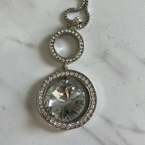 NEW Neiman Marcus large crystal hoop statement necklace - Picture 1 of 5