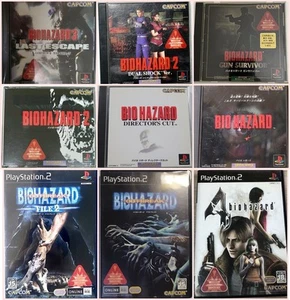 Biohazard Resident Evil Lot 9 Sony PlayStation 1 2 Set PS1 PS2 W/Box Manual JP - Picture 1 of 12