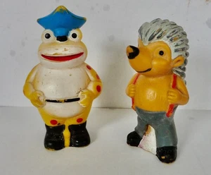 2 Lurchi Gummi Quietschfiguren Unkerich und Igelmann - 1970iger Jahre 10 cm hoch - Bild 1 von 4
