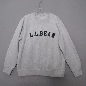 LL Bean Sudadera Hombre Grande Gris Cuello Redondo Cómoda Viaje Salón Pullover - Imagen 1 de 9