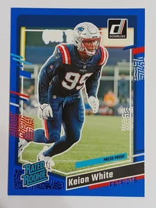 2023 Panini Donruss Rated Rookie #371 Keion White Blue Press Proof - Picture 1 of 2