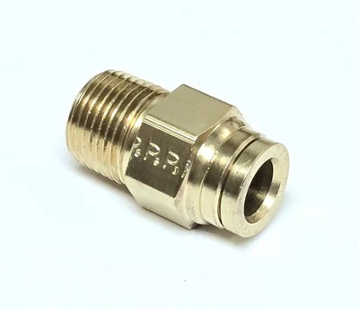 PARKER VS68PTC-6-6, Male Connector, Straight, 3/8" Tube OD X 3/8" NPT,  Brass  - Image 1 of 2