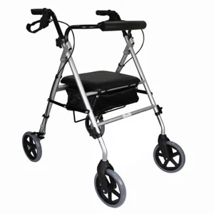 Free Post Aluminum Foldable Rollator Walking Frame Outdoor Walker Aids MobilityR - Picture 1 of 14