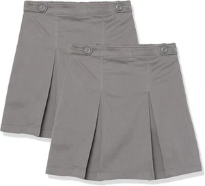 XXLPLUS-Gray Amazon Essentials Girls' Uniform Skirts W/Built In Shorts-2 Pack - Picture 1 of 12