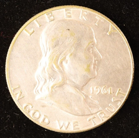 1961-D Silver Franklin Half Dollar (#RJS1-884) - Nice High Grade Circ Condition! Cover