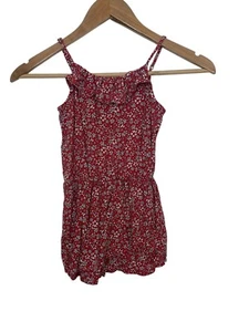 Abercrombie Kids Girls Romper Short Floral Ruffle Red Size 5/6 - Picture 1 of 7