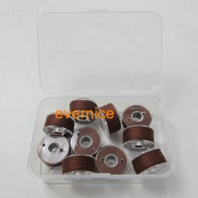 10 Sewing Machine Bobbins w/ Thread For Singer Bernina Brother Babylock Elna #28 - Image 1 of 3